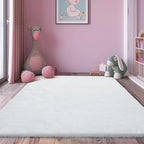 9x12 Fluffy Area Rugs for Living Room,Large White Fuzzy Shag Area Rug for Bedroom,Soft Non-Shedding Indoor Plush Carpet for Kids Bedroom Nursery Home Decor