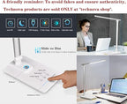 TECHNOVA LED Desk Lamp with 5 Color Temperatures | Sliding Stepless Dimming & One-Touch Timer | Foldable & Portable Design for Office/Study/Nail Art | USB Charging & Four-Axis Rotation for Small Desks