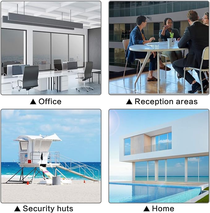 Volcanics One Way Window Privacy Film with Installation Tools 17.5 x 78.7 Inches, Sun Blocking Window Tinting Film for Home Heat Control Mirror Tint Film Static Cling, Silver