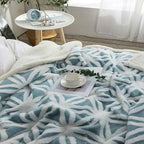 UKELER Ultra Plush Super Soft Lightweight Sherpa Throw Blanket 60''x50'' Cozy Luxury Light Blue Blanket for Bed Couch Warm Fuzzy Blanket