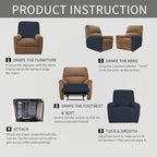 Easy-Going 4 Pieces Oversized Recliner Stretch Sofa Slipcover Sofa Cover Furniture Protector Couch Soft with Elastic Bottom,Polyester Spandex Jacquard Fabric Small Checks Dark Blue