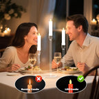 2 Sets Candlestick Holders 3 Piece Set Taper Candle Holder with Different Heights Ideal for Table Decor Party Home Decoration Fits 0.87" LED Stick Candles