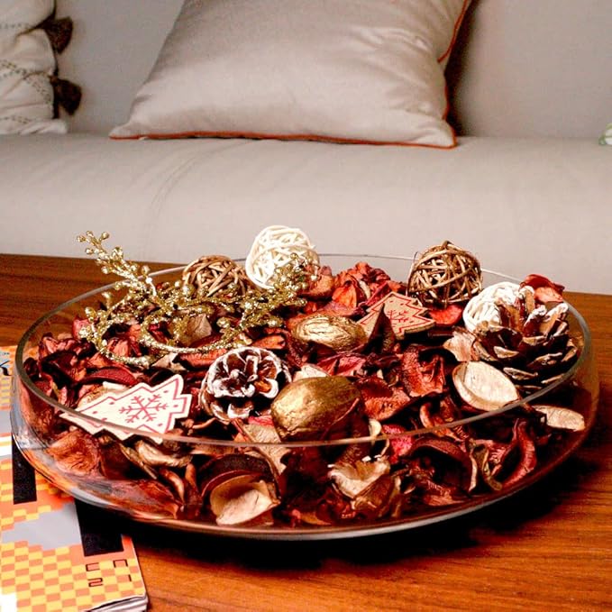 Qingbei Rina Gold Potpourri Bags,Tea Scented Potpourri Bowl Filler Dried Flower, Home Fragrance Sachet of Petal, Decorative Vase Decor,8.4 oz(Gold and Red)