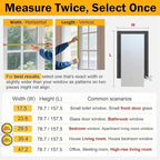 Frosted Glass Window Privacy Film Decorative, Bathroom Window Privacy Film for Glass Windows Cover, Static Cling, Removable, Reusable, Anti-UV, Anti-Glare, Heat Blocking, 17.5 by 78.74 inch