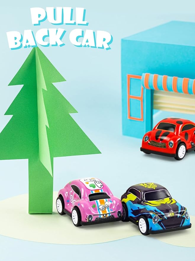 Vileafy 30 Pack Pull Back Cars for Kids – Mini Metal Toy Cars with Plastic Chassis, Assorted Die-Cast Vehicles, Classroom Prizes for Students, Treasure Box Toys, Party Favors & Rewards