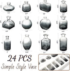 24 Pack Black Clear Bud Vases, Small Glass Mini Vases – Modern Small Decorative Vases in Bulk for Floral Arrangements, Wedding Centerpieces, Table Decor, Home & Party Decorations