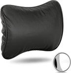 Car Neck Pillow, Car Headrest Pillow for Driving with 2.2" Rear View Blind Spot Mirrors, Memory Foam Car Pillow for Cervical Support, Vehicle Headrest Pillow for Car Seat, Black