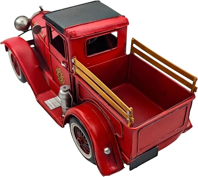 YCHTEWY-Iron Classic Red Truck Pick-up Model Collectible Vehicle Decoration, Metal Truck Christmas Decor ，Unique Blend of Vintage, Rustic, Farmhouse Truck Decor for Table Top Decor. (B)…