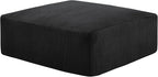40" Square Stuffed Ottoman Pouf for Sofa Couch, Corduroy Poufs with Foam Chunk Filling, Furry & Fluffy Foot Stool Movable Ottoman. 40 * 40 Floor Poufs Foot Rest for Living Room, Black