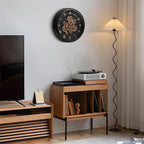 Maxstar Large Moving Gear Wall Clock,16" Vintage Mechanical Battery Operated Industrial Wall Clocks for Farmhouse Living Room,Home Office, Dinning Room, Kitchen, Steampunk Decor-Black,Roman Numeral