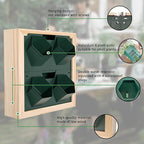 Vertical Wall Planter, 4 Pots Self Watering Living Planters Indoor, Wooden Frame Planter Wall Decoration Home Office (No Screw)