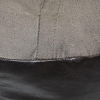 PF12 Round Shaped Goat Leather Handmade Eco-Friendly Chocolate Brown Pouf - 21" x 21" x 12", Plain Solid, Recycled Cotton Filled