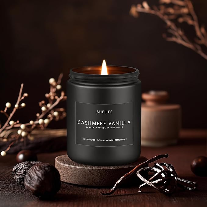 Cashmere Vanilla Candle | Scented Candles for Home, Aromatherapy Candle - Soy Candles for Home Scented, Candle Gift for Women Men, Home Fragrance Decoration -7oz