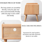 Bedside Table - 100% Solid Oak Wood Nightstand - Small Nightstand with Open Design - Small Side End Table for Bedroom Living Room, Easy Assembly (Natural Color)