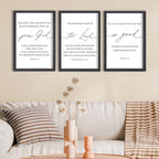FZMHASLWW The Lord Your God Is Good Sign Bible Verses Wall Decor 16"X11" Set of 3 Christian Scripture Prayer Inspirational Motivational Quotes Family Framed Wall Art (Black)