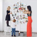 Miratino 5FT Family Tree,Party Photo Display Tree, Picture Holder Stand,90 Clips Holder for 4x6, 5x7 Picture Polaroid Frames Hanging & Card Tree Holders (White)