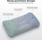 Washable Pillow for Neck Pain Relief, 4.7 Inch Breathable Pillows with PP Tube, Ajustable Neck Pillows for Pain Relief Sleeping, Support Pillows for Side, Back & Stomach Sleepers