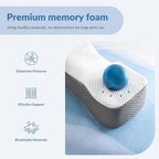 AM AEROMAX King Size Memory Foam Pillow - 6.5 Inch High Side Sleeper - Black and Gray Two-Tone Pillowcase - Memory Foam Pillow for Adults - Ideal for Side and Back Sleepers