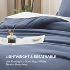 Litanika Comforters Bluish Grey King Size, 3 Pieces Lightweight Solid Bedding Set & Collections, All Season Fluffy Bed Set (104x90In Comforter & 2 Pillowcases)