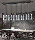 Modern Crystal Chandeliers LED Pendant Light for Kitchen Island Dining Room Entrance Foyer Living Room 6000K Black