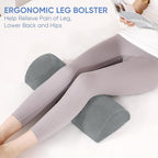 Forias Knee Pillow for Back Sleeping, Memory Foam Leg Pillow for Side Sleeping Bolster Pillow for Legs Elevation Half Moon Leg Elevation Pillow for Knee Lumbar Support, Ankle Rest and Foot Comfort