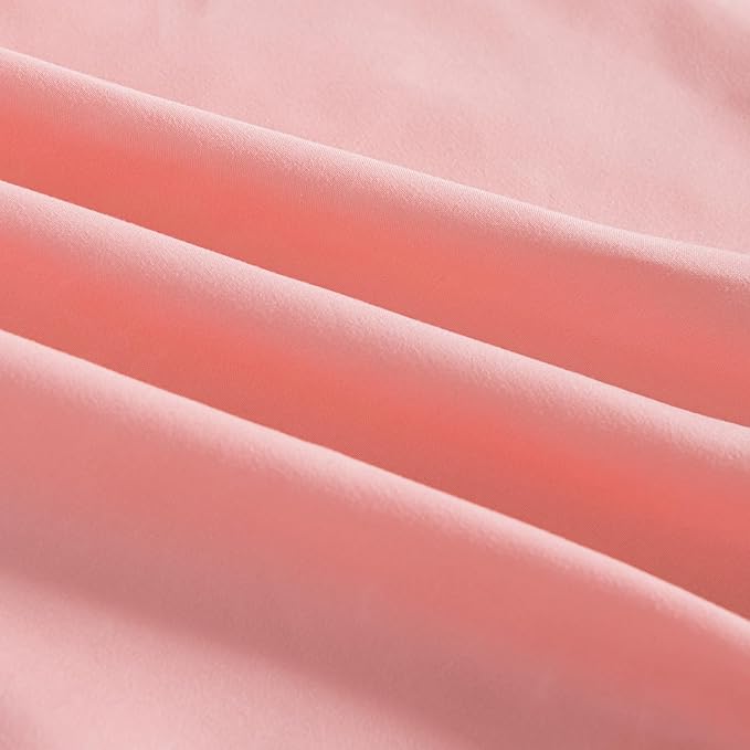 Bed Skirt Queen Size Ruffled Bed Skirt with Split Corners, 14 Inch Drop Dust Ruffle Bed Skirt with Platform,14 Inch, Blush