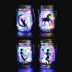 8 Pack Solar Outdoor Fairy Star Firefly Jar Lids Lights,Solar Fairy String Lids Lights（No Jars）,Waterproof Lantern Mason String Solar Lights with Hangers for Regular Mouth Jars
