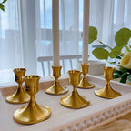 Vintage Brass Gold Taper Candle Holders, Set of 24, Metal Taper Candlestick Holder for Dinner Room Table Centerpiece, Wedding Reception, Festive,Mantel Decoration, Home Decor