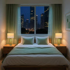 Table Lamps Set of 2 with Touch Control, 3-Way Dimmable Nightstand Lamp with Vertical Grained Glass, 27" Modern Glass Bedside Lamps with USB A+C Ports, Green Bedside Table Lamps, Desk Lamp for Bedroom