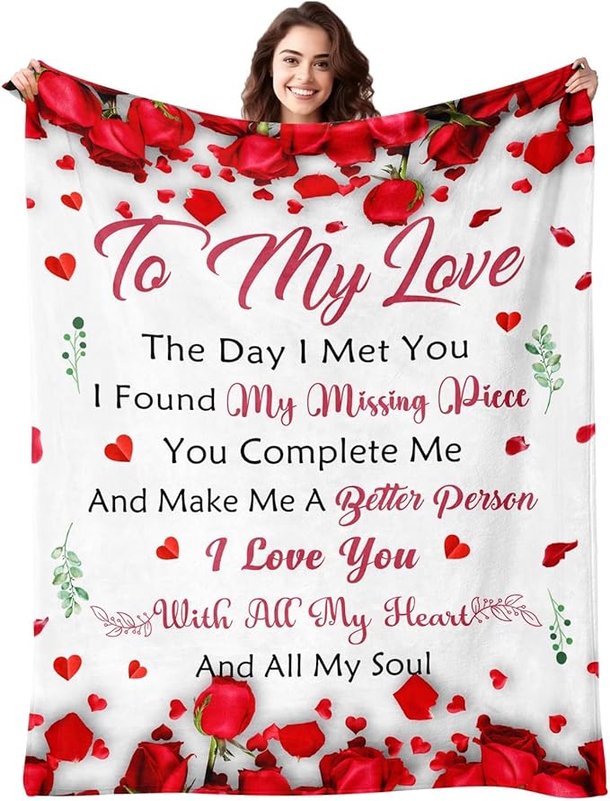 Gifts for Her Wife Girlfriend - To My Love Blanket - Anniversary Wedding Gift for Women - Romantic I Love You Gifts for Her - Wife Girlfriend Birthday Gift Ideas - Christmas & Valentines Day - 50"x60"