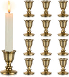 Sziqiqi Taper Candle Holders Vintage: Gold Candlestick Holder Bulk Victorian Decor Candle Holder Table Centerpieces for Wedding 12 Pcs