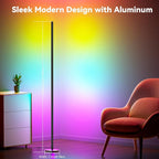 Modern Floor Lamp, Smart RGB LED Floor Lamp with App & Remote Control, 16 Million Colors & 200+ Scene Modes, Corner Lamp with Timer and Music Sync, Standing lamp for Bedroom Home Decor