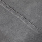 PF12 Goat Leather Handmade Eco-Friendly Black Pouf - Round Shape, 21" x 21" x 12", Plain Solid, Recycled Cotton Filled