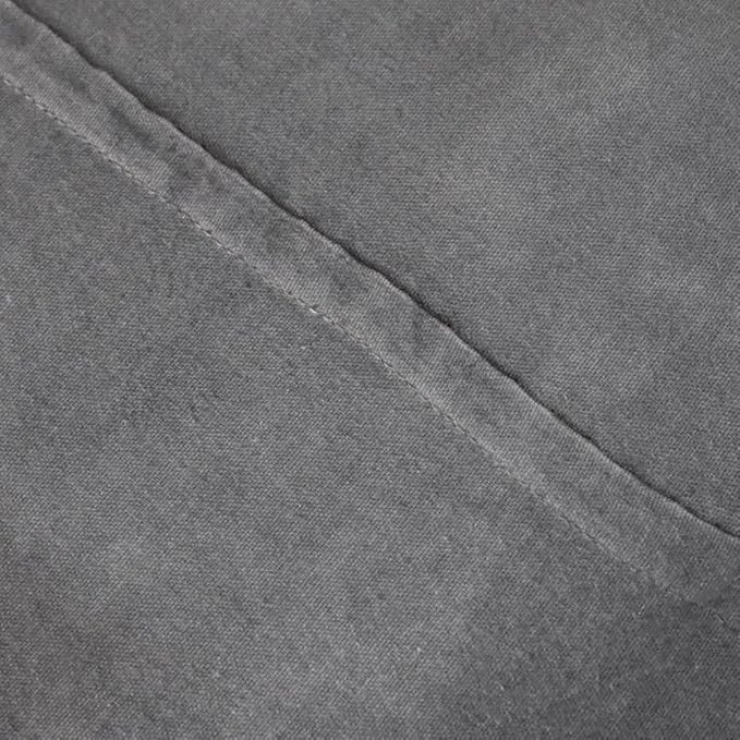 PF12 Goat Leather Handmade Eco-Friendly Black Pouf - Round Shape, 21" x 21" x 12", Plain Solid, Recycled Cotton Filled