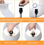 Lamps for Bedrooms Set of 2, Brushed Nickel Bedside Lamps with USB C+A Ports, 3 Way Dimmable Nightstand Lamps with Fabric Lampshade, Touch Table Lamp for Living Room Bedroom Office, Bulbs Included