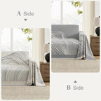 Boho Couch Cover Washable Sectional Couch Covers for Dogs Reversible Sofa Slipcover for 2 or 3 Cushion Couch Pet Friendly Furniture Protector (1# Grey, 91" x 150")