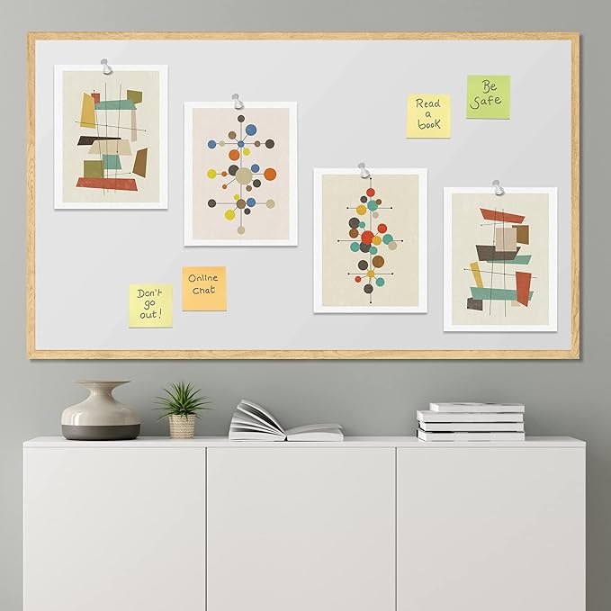 SIGNWIN Adhesive Canvas Poster Mid-Century Modern 1960s Vintage Nordic Polygons Abstract Geometric Digital Art Modern Art Decorative Zen Multicolor Minimalism for Bedroom - 11"x14"x4