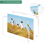 Golden State Art 6x8 Acrylic Picture Frames 5 Pack, Frameless Clear Photo Frame, Double Sided Freestanding, Tabletop Display for Home Office Desk