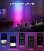 Corner Floor Lamp with RGB, Smart LED Light for Bedroom, 16 Million Colors, Music Sync, APP & Voice Control, 2700-6500K, Alexa & Google Compatible, Modern Lamp for Living Room, Gaming