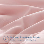 EASELAND Twin Size Down Alternative Comforter - Quilted Duvet Insert for All Seasons, Soft Lightweight with Corner Tabs, Summer Winter Warm Bedding, Pink 64×88 Inches