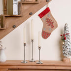 CHILL RECIPE Silver Taper Candle Stick Holders Tall Candle Holder, Vintage Candlesticks Holder Bulk for Home Decor Table Centerpiece Dining Party Festival Decorations(1 Set 3Pcs)