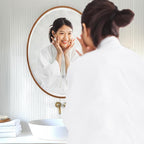 OVALCREST - Oval Wooden Beveled Wall Mirror for Home Decor, Bathroom, Vanity, Bedroom, Living Room, Hallway - London Style (Gold Spray) 25.1 x 31.1