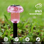 Halloween Solar Lights Outdoor 16 Pack Pink Purple LED Waterproof Mushroom Outside Lights for Yard Garden Patio Pathway Walkway Landscape Halloween Decorations