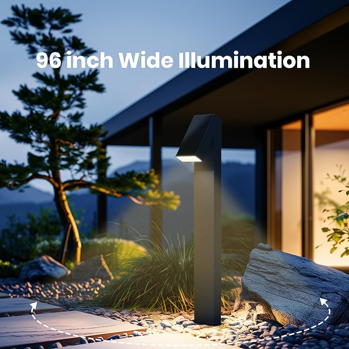 Solar Walkway Light, Dimmable Metal Solar Pathway Light Outdoor IP65 Waterproof, 3000K 500LM Solars Yard Lights for Yard Garden Patio Landscape Lawn