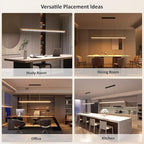 54" Linear Pendant Light Aluminum, 40W Gold Dimmable Kitchen Island Lighting with Remote & App Control, Adjustable CCT (3000K-6000K), Modern Chandelier for Home Office Dining Room Study