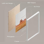 SIGNWIN Framed Arizona Texas Mountain Valley Wall Art, Set of 4 Landscape Wall Decor Prints, Nature Wilderness Wall D¨¦cor for Living Room, Bedroom - 12"x16" White