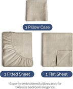 Twin XL Size 3 Piece Sheet Set - Comfy Breathable & Cooling Bed Sheets Set - Hotel Luxury Bedding for Women, Men, Kids, Teens, Boys & Girls - Deep Pockets and Wrinkle Free - Beige (Heathered Sheets)