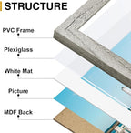 decorUhome Picture Frames Collage Wall Decor for Photo Gallery Display, Assorted Picture Frames set of 10 Including Two 8x10 / Four 5x7 / Four 4x6 for Family Wall Decor, Grey, 10 Pack