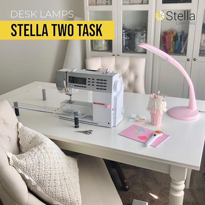 Stella Two Task Lamp, Adjustable Desk Lamp, Dimmable LED Light with Custom Color Temperature for Desk, Home Office, Bedroom, or Living Room, Modern Design for Work, Study, and Reading Needs (12W)