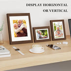 Picture Frames Set of 10, Collage Picture Frames for 8x10, 5x7, 4x6 Photos Real Glass for Wall or Tabletop